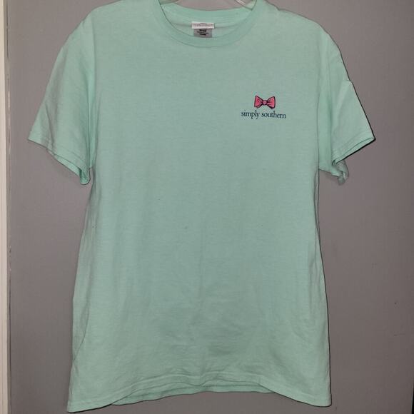 Simply Southern T Shirt Size Medium Green Lightweight Cotton Follow Your Arrow - Picture 2 of 8